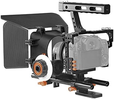 Камера, Комплект за монтаж на видеокамери, Система за създаване на филм с матова кутия + Проследяване на фокусиране + Дръжка + Прът 15 мм за Panasonic GH4, Замяна за Sony A7S/A7/A7R/A