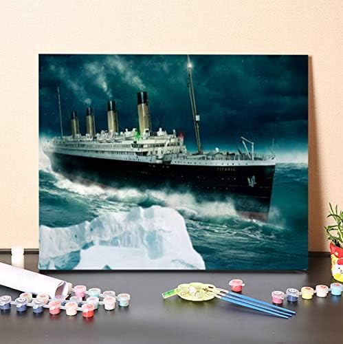 Комплекти за рисуване по Номера за Начинаещи възрастни и Деца Титаник пътуване през атлантическия океан, Определени за цифрова живопис Направи си сам, Платно в Рам