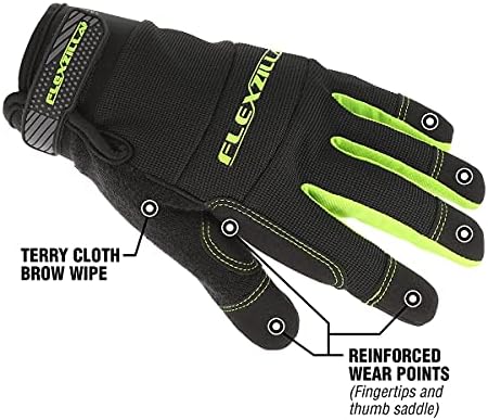 Универсални Ръкавици Flexzilla GH300XL повишена Гъвкавост общо предназначение, Изкуствена Кожа, Черно /зелено-цвят