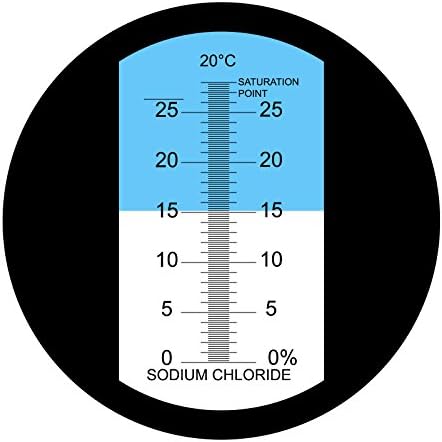 Рефрактометър Соленост на 0-28% ATC, Измерител на нивото на сол натриев Хлорид (NaCl), Изпитването за морска вода,
