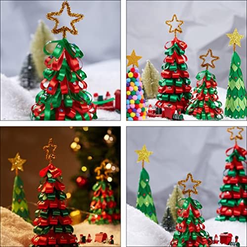 VALICLUD САМ Настолна Коледно Дърво Декор: Коледно Дърво Десктоп Украса Занаят Тканевое Дърво със Звезда Topper на Коледно Парти