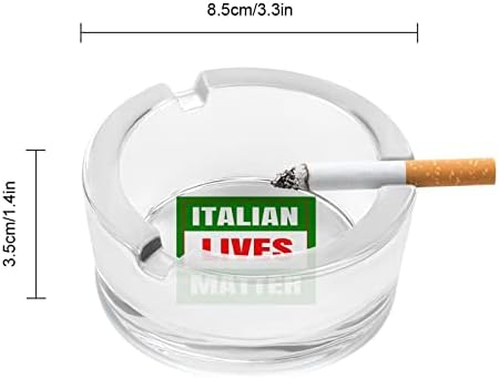 Италианска Стъклена Пепелник Lives Matter за Цигари, Кръгли Пепелници за Дома, Офиса и Ресторанти