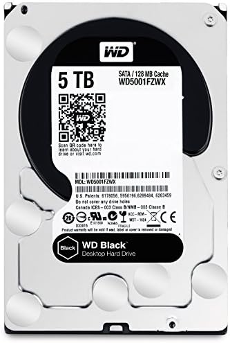 Твърд диск за настолен компютър WD Black с производителност 5 TB 7200 rpm SATA 6 Gb/с Кеш 128 MB 3.5 Инча - WD5001FZWX