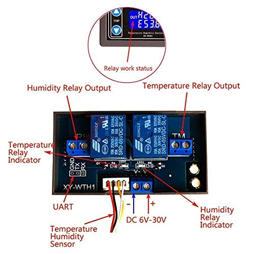 10A Термостат Цифров Регулатор за Температура И Влажност Dc 6-30 Терморегулятор Термодвойка LCD Дисплей SHT20 Сензор Метър