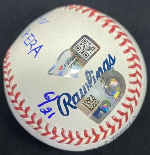 Шохей Охтани Канджи 2021 AL MVP Подписа Статистика Бейзбол фанатици MLB Holo LE 6/21 - Бейзболни топки с автографи