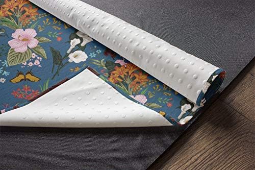 Кърпа за подложка за йога Ambesonne с ботаническата Модел, Повтарящи се Цветя, Растения, Пеперуди, Птици,