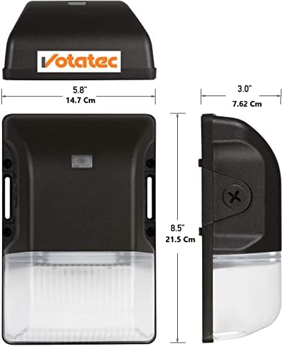 Led лампа за външно осветление Votatec Mini Wall Pack, автоматично включване / изключване с фотоэлементным