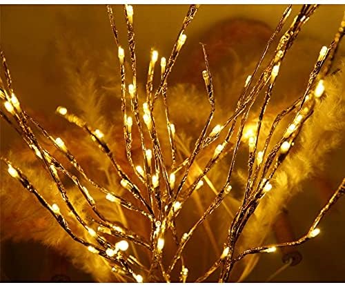 Декоративни лампи MaoTopCom Lighting Twig С подсветка в кафява обертке (6 опаковки), топли 20 бели led крушки 30 инча