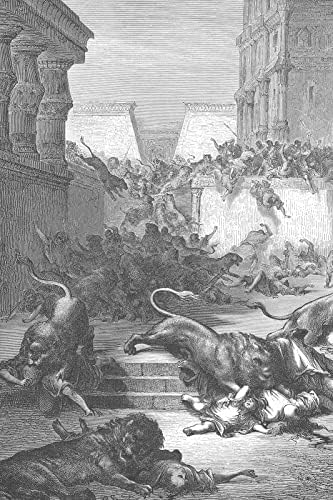 Гланцирана хартия - Гюстав Доре - Чужди народи убити лъвове в Самария (1866) Плакат, Живопис, Офорт, Рисунка,