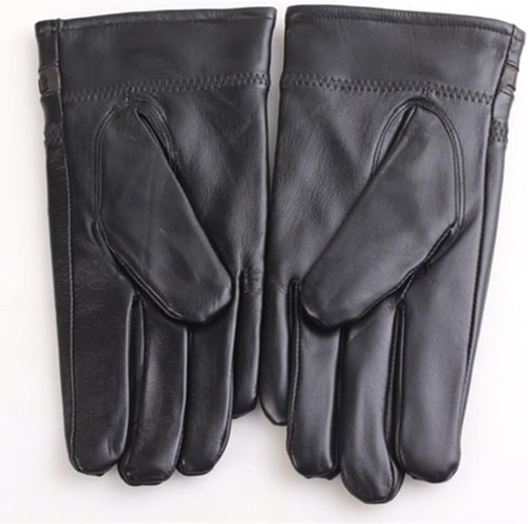 n/a Мъжки Кожени ръкавици, Кожени ръкавици ветроупорен, топли, студени и атмосферни (Цвят: A, Размер: One Size)