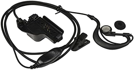 Слушалки HQRP със слушалки G-образна форма, 2 комплекта, ПР Микрофон, Съвместим с EF Johnson 7700 / 514X / AN/PRC-127EF
