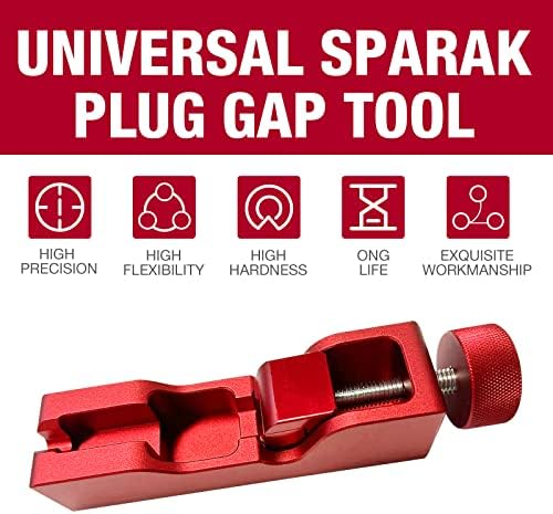 TOPCAPAK Универсален Инструмент за изчистване на свещи Червен Комплект за изчистване на резба, съвместим с повечето свещи 10 мм, 12 мм и 14 мм и 16 мм (червен)