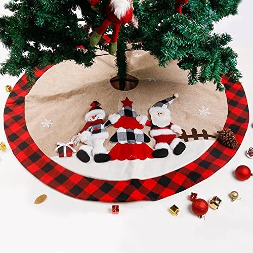 MUNUX Дядо Коледа, Снежен човек червена Черна Клетчатая Пола за Коледната Елха Коледни Декоративни Престилка