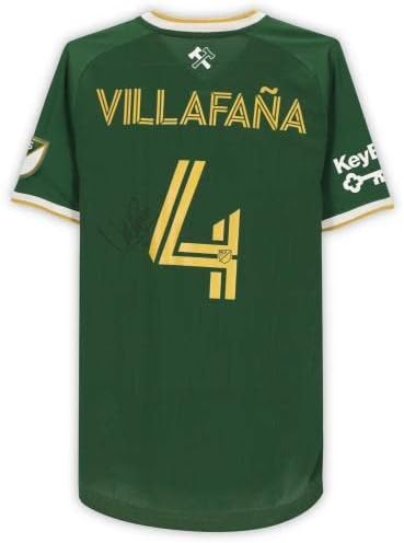 Хорхе Виллафана Портланд Тимберс с автограф на мача - Използвах Зелена фланелка №4 сезон MLS 2020 г. - Футболни