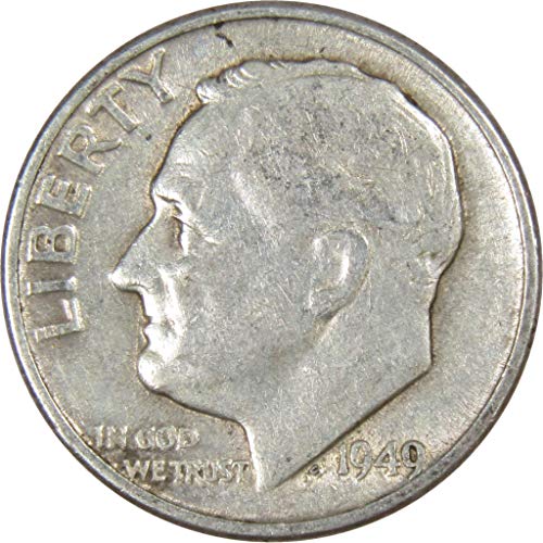 1949 D Roosevelt Dime AG ЗА Добра от 90% от Сребърна Монета на САЩ 10в, са подбрани