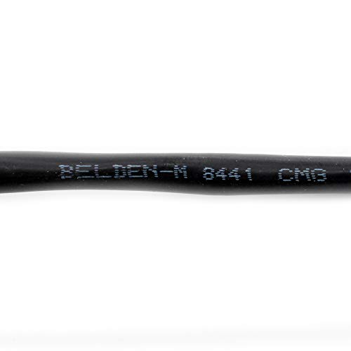 Екраниран аудио кабел Belden 8441-010 с оплеткой, 22 AWG, 22/2С, CMR, Черен, 1000 метра