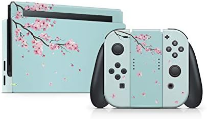Грубоват дизайн Sakura Blue Skin за Nintendo Switch, Vinyl Стикер 3m Flowres Switch, Калъф Цвят Switch Full wrap