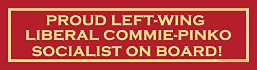 Горд Леволиберальный комунист-социалист Пинко На Магнитен стикер на бронята