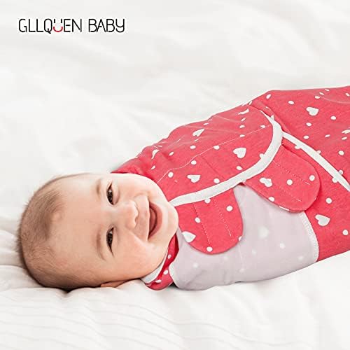 GLLQUEN ДЕТСКИ Органични пелена 0-3 месеца - Торби за спане за новородено, скъпа промяна Одеяла за Малки Момичета - Комплект
