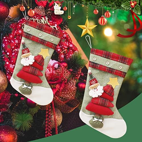 Коледна Елха, Висящи Чорапи, Украса, Малък Подарък Чанта За Бонбони, Дядо коледа, Снежен човек, Декоративен Коледен Орнамент,