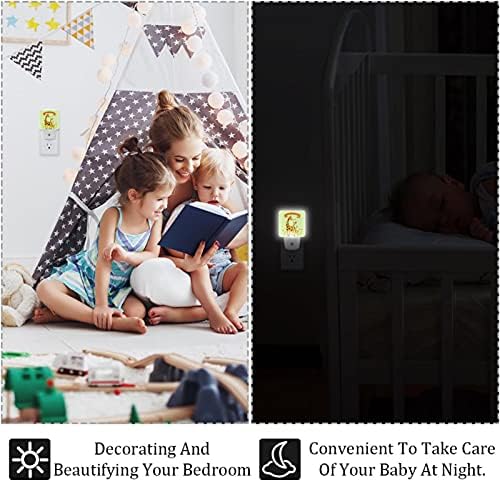 Лека нощ за мама и бебе с Жирафа WALLDOR (snap), интелигентен Сензор от здрач до Зори, Топло Бяла led Ночники за Антре, Спалня, Детска, Кухня, Коридор, 2 опаковки