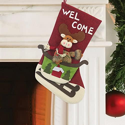 Подарък чорапи с шоколадови Бонбони, Персонални Чорапи за Камината, Плюшени Коледна Украса за Дома и Партита, Аксесоари