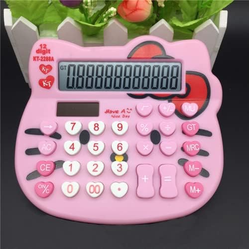 Калкулатор на Hello Kitty, Творчески приятен слънчев калкулатор Xinyu Lighting, Голям 12-битов LCD екран, подходящ за възрастни