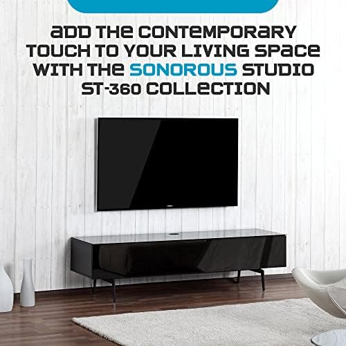 Поставка за телевизор премиум-клас SONOROUS ST-360 дневна - Мултимедийна конзола от луксозен дърво и стъкло - Съвременни мебели за телевизор и мултимедия с метални крака-ш