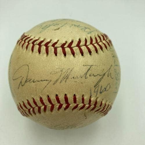 Роберто Клементе 1960 Pittsburgh Pirates WS Champs Team Подписа бейзболен договор JSA COA - Бейзболни топки с автографи