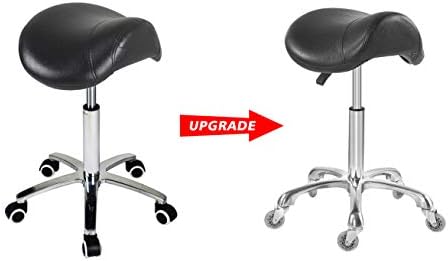 Стол-седло Antlu за рязане на Вихър Клиника Спа Стол-Седло количка с Регулируема височина (черно)