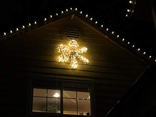LIGHTSHARE 36 инча 528 led лампа във формата на Снежинки, Блестящо и Топло Бяла Светлина, Сребриста повърхност, Plug за украса