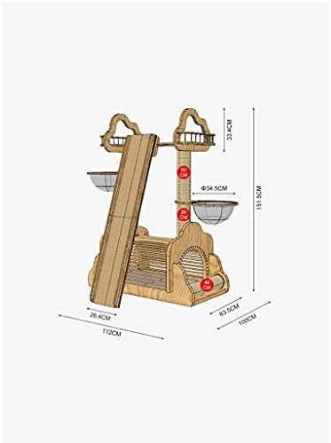 LEPSJGC Cats Tree Голяма Рамка За Катерене Котки, Котки Пълнител, Котешки Дърво, Рафт за Котки От Масивна Дървесина, Капсула