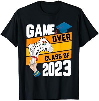 Тениска Завършил Game Over Class Of 2023 Gamer Graduate Gaming Gamer Graduate