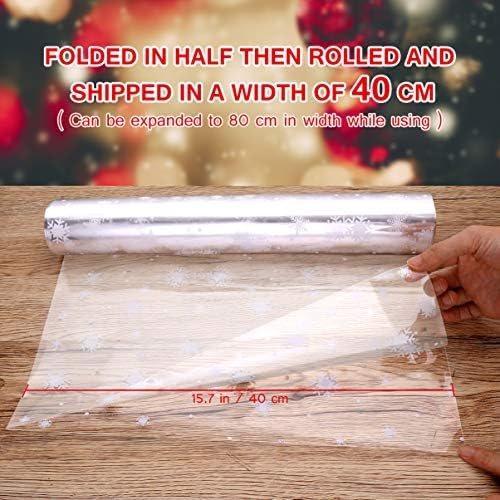 NUOBESTY Ролка Целлофановой Опаковки под формата на Снежинки, Коледна Амбалажна хартия с Дебелина 3 Mils