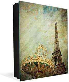 Декоративна Кутия за ключове, с Магнитни Стъклена дъска за Сухо Изтриване K08 Айфеловата кула в Париж,