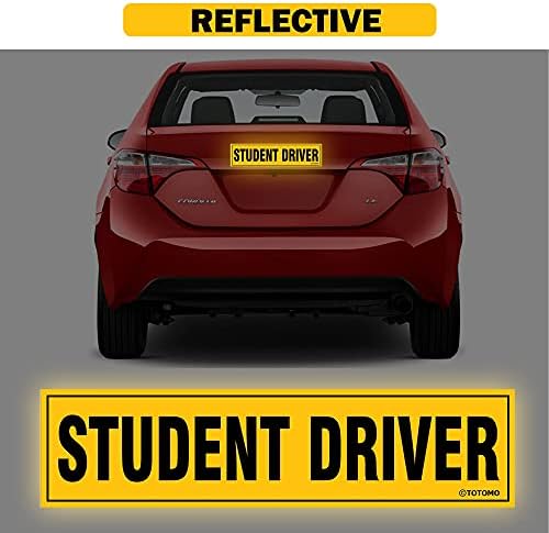 TOTOMO Студентски Водительский Магнит за автомобил на марката - Големи 12 x 3 Магнитен Отразяващи Безопасността на превозните