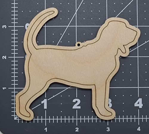 Комплект от 6 Бладхаундов Недовършени Лазерно рязане под формата на Дървена Декорация за кучета - Произведено в