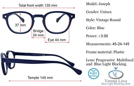 Прогресивни Очила За Четене Verona Love Joseph, Трифокальные Ридеры С Блокиране на Синя Светлина За мъже И