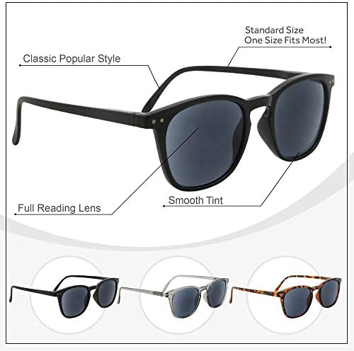 3 Опаковки Класически Слънчеви Очила с Унисекс За четене | Очила за четене | Удобни и Стилни