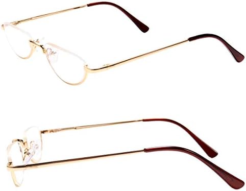 Fuaisi Реколта Очила За четене От Сплав Half Moon Класически Мъжки И Женски Полукадровые Тънки Очила