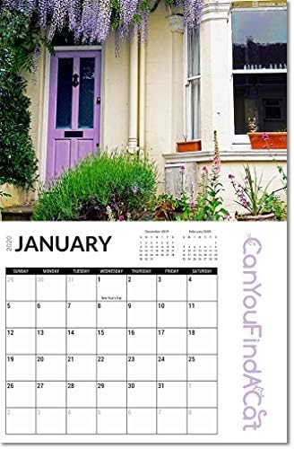 Стенен календар CanYouFindACat 2020 на 12 месеца (11x17 инча) - за Красиви снимки, Забавни, Цветни, С Котки, На Гъста
