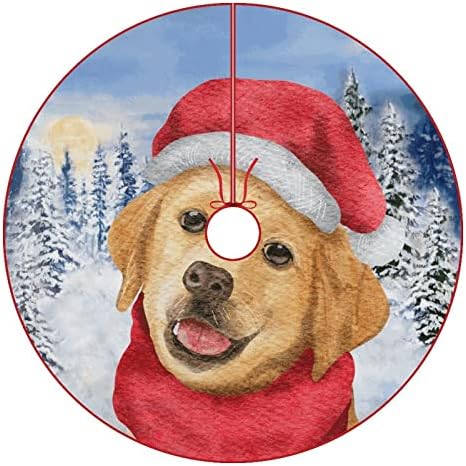Коледна Куче с Шапка, Шал, Пола, под формата на Елхи 48 Инча за Любител на Кучета, Коледни Украси, Мат, Домашни Декорации