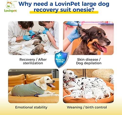 Гащеризон за кучета LovinPet с пълно покритие -Защитен Хирургична риза за възстановяване на рани, Монтиране Костюм