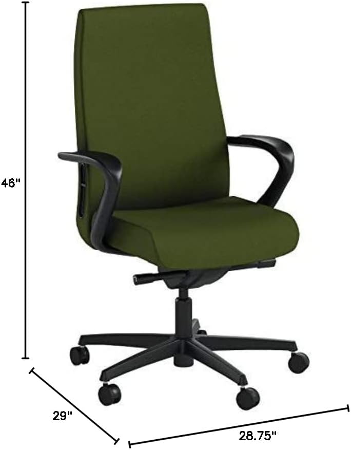 Работно стол HON Approve със средна облегалка - меко компютърен стол за офис бюрото, Еспресо (HLWU)