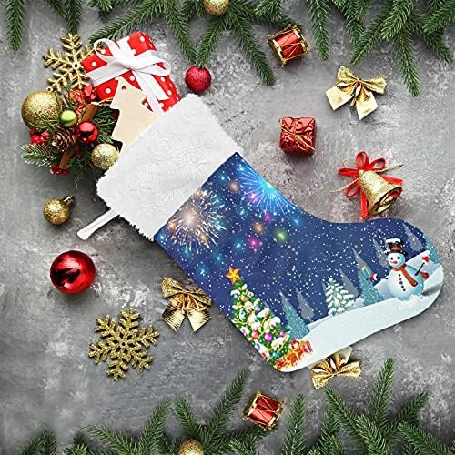 Коледна Елха, Снежен човек 20201225 Коледни Чорапи, Големи Коледни Чорапи за Коледното Трапезария Дърво, Камина, Окачени чорапи