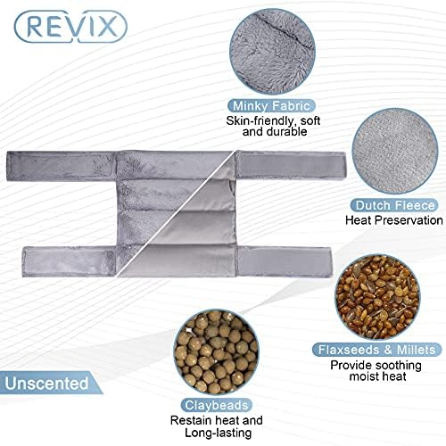 REVIX Нагреваемая в микровълнова фурна Топло за шията, раменете и Топло за облекчаване на болки в коленете, Обвивка врата