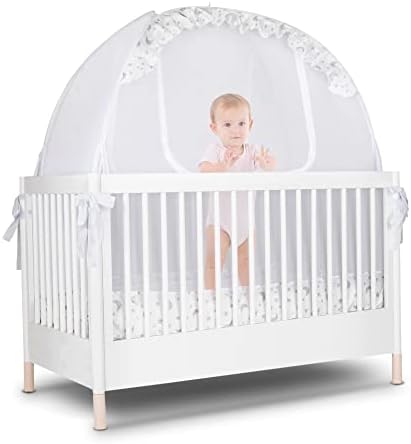Палатка за легла от Pro Baby Safety - Мрежа за горната част на леглото с прозорче прозорец – Прозрачна, мека и копринена мрежа - Защитен горни с цип от ухапване от комари и з