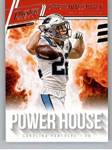 Търговската картичка на футболен клуб NFL Панини Prestige Power House №1 2020 Кристиан Маккэффри Каролина Пантерс