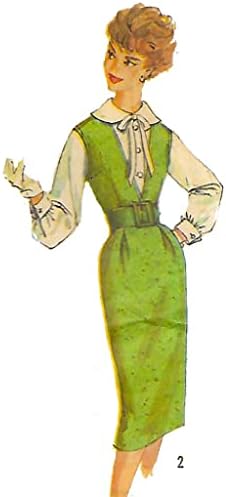 Ретро модел 1950–те години - Рокля, престилка 'Gambitt', Две Поли и блуза - Бюст: 32 инча (81,3 см)