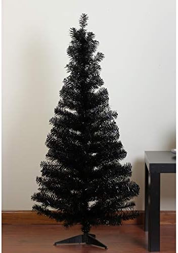 Изкуствена Коледна елха с размер 4 x 24 инча с Тънка Черна сърма - Неосвещенная